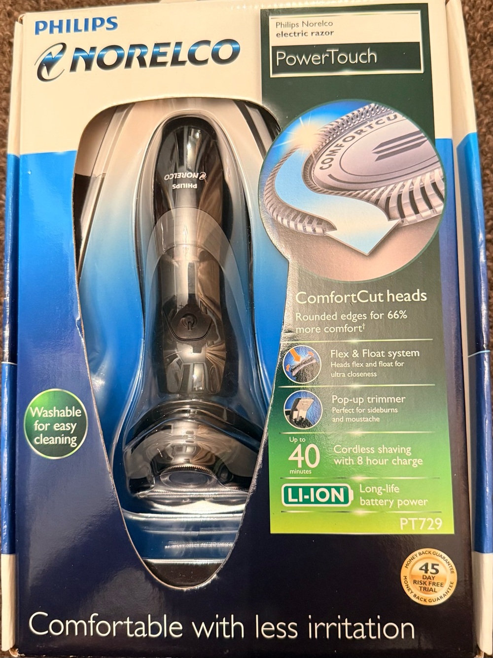 New in box sealed Philips Black and Silver Norelco Shaver Wet & Dry